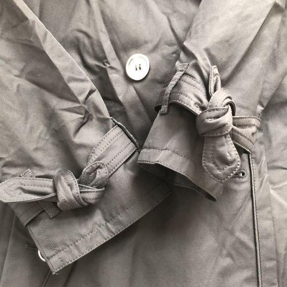 Coach Double Breasted Short Length Black Belted Trench Coat Jacket Small - Picture 11 of 15